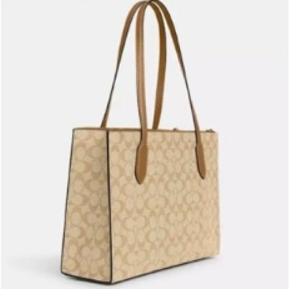 Coach Nina Signature Tote Bag Tan - MSRP $498 - Picture 6 of 9